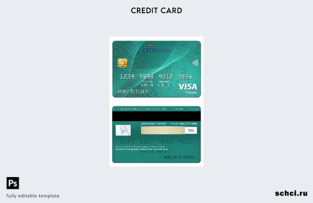 цифровая загрузка шаблона карты Visa Classic Кении Ситибанка